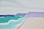 Abstraction of Land and Sea,  The Beach,  12"x 16",  Oil on Arches Paper    SOLD