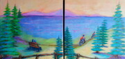 "Beautiful Day Outdoors", Diptych 12"x 24", Acrlyic