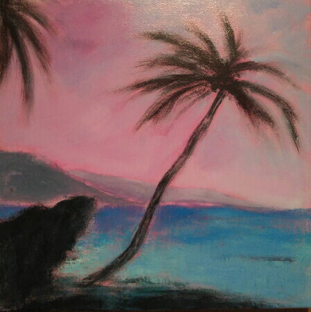 Beautiful East Coast, Barbados, 12"x 12", Acrylic on Canvas