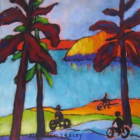 Cycling Is Great Exercise  10"x 10"  Acrylic