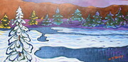 "Friends Out Skiing", 15"x 30"  SOLD