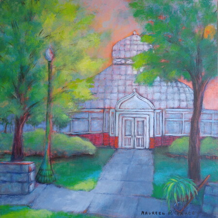 Greenhouse in the Park', 20"x 20", Acrylic on Canvas  SOLD